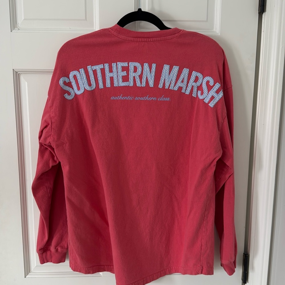 Salmon colored Southern Marsh vintage long sleeve T